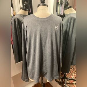 Mission Men’s Gray Long Sleeve Vaporactive Athletic Shirt, Size Large
